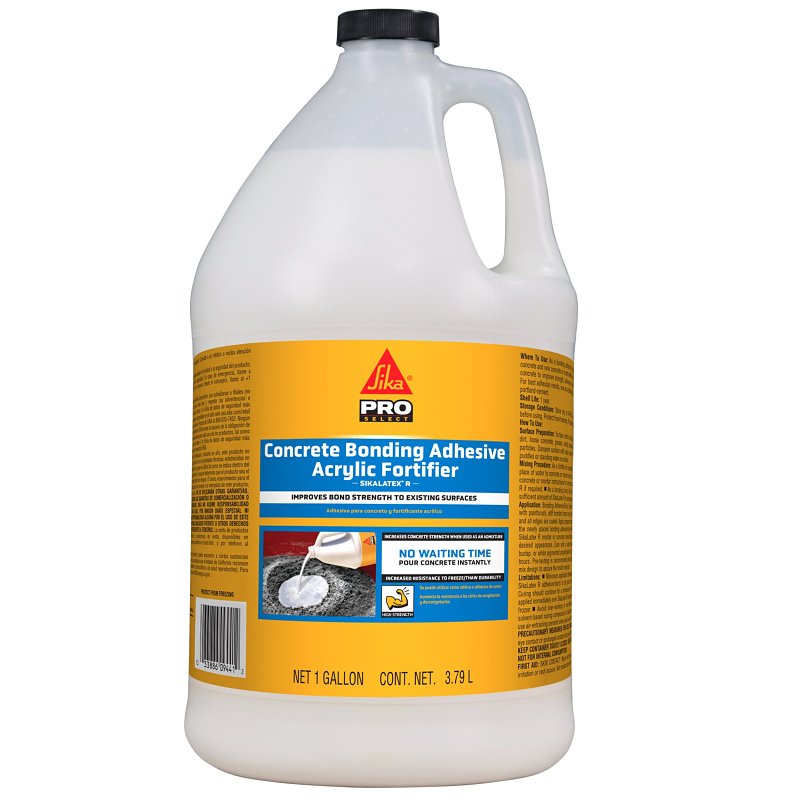 SIKALATEX R Sika SikaLatex R PRO SELECT Series 187782 Bonding Additive, Liquid, Milky White, 1 gal Jug PAINT SIKALATEX R