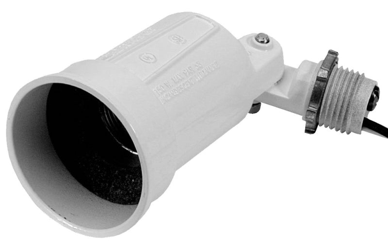 TEDDICO/BWF Teddico/Bwf 1001W-1 Lamp Holder, Floodlight, 150 W, Metal Housing Material, White ELECTRICAL TEDDICO/BWF