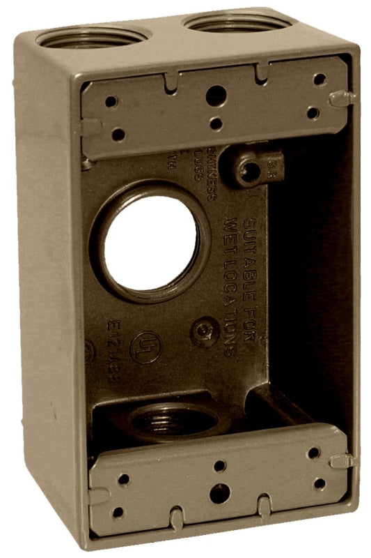 TEDDICO/BWF Teddico/Bwf 1503AB-1 Outlet Box, 1-Gang, 3-Knockout, 3-1/2 in, Metal, Bronze, Powder-Coated ELECTRICAL TEDDICO/BWF