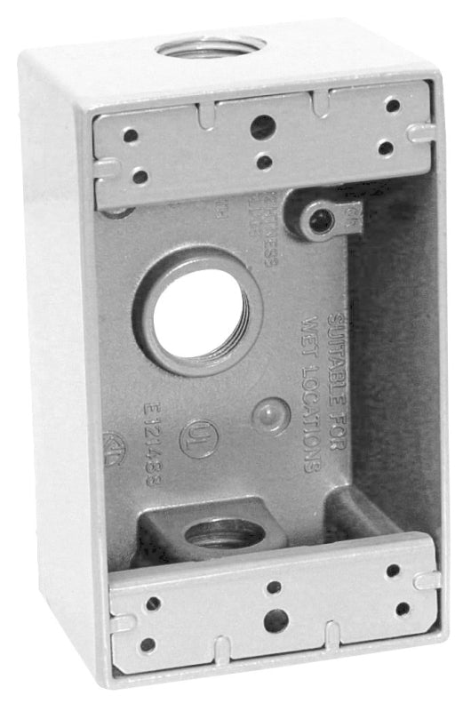 TEDDICO/BWF Teddico/Bwf 1503W-1 Outlet Box, 97.3 cu-in, 3-1/2 in, 1-Gang, 3-Knockout, Metal, White, Powder-Coated ELECTRICAL TEDDICO/BWF
