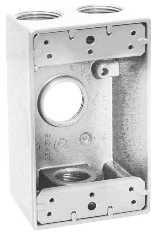 TEDDICO/BWF Teddico/Bwf 1504W-1 Outlet Box, 1-Gang, 4-Knockout, 4-1/2 in, Metal, White, Powder-Coated ELECTRICAL TEDDICO/BWF