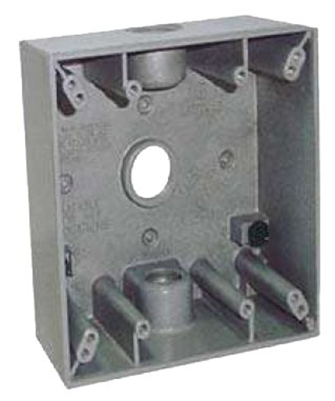 TEDDICO/BWF Teddico/Bwf 2503-1 Outlet Box, 2-Gang, 3-Knockout, 3-1/2 in, Metal, Gray, Powder-Coated ELECTRICAL TEDDICO/BWF