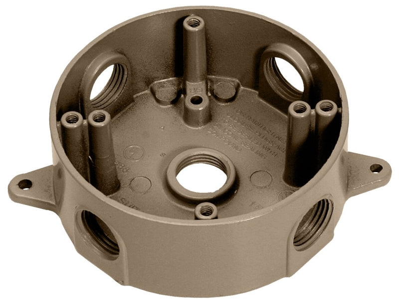 TEDDICO/BWF Teddico/Bwf 3505AB-1 Outlet Box, 117.3 cu-in, 5-1/2 in, 5-Knockout, Metal, Bronze, Powder-Coated ELECTRICAL TEDDICO/BWF