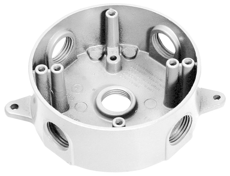 TEDDICO/BWF Teddico/Bwf 3505W-1 Outlet Box, 117.3 cu-in, 5-1/2 in, 5-Knockout, Metal, White, Powder-Coated