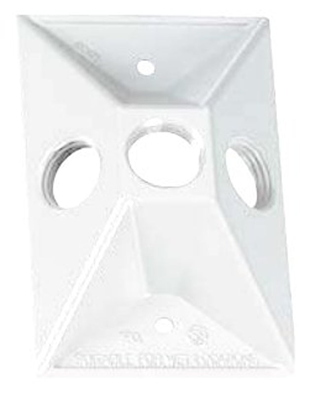 TEDDICO/BWF BWF 813W-1 Cover, Lampholder, 4-1/2 in L, 2-7/8 in W, Rectangular, White, Metal ELECTRICAL TEDDICO/BWF