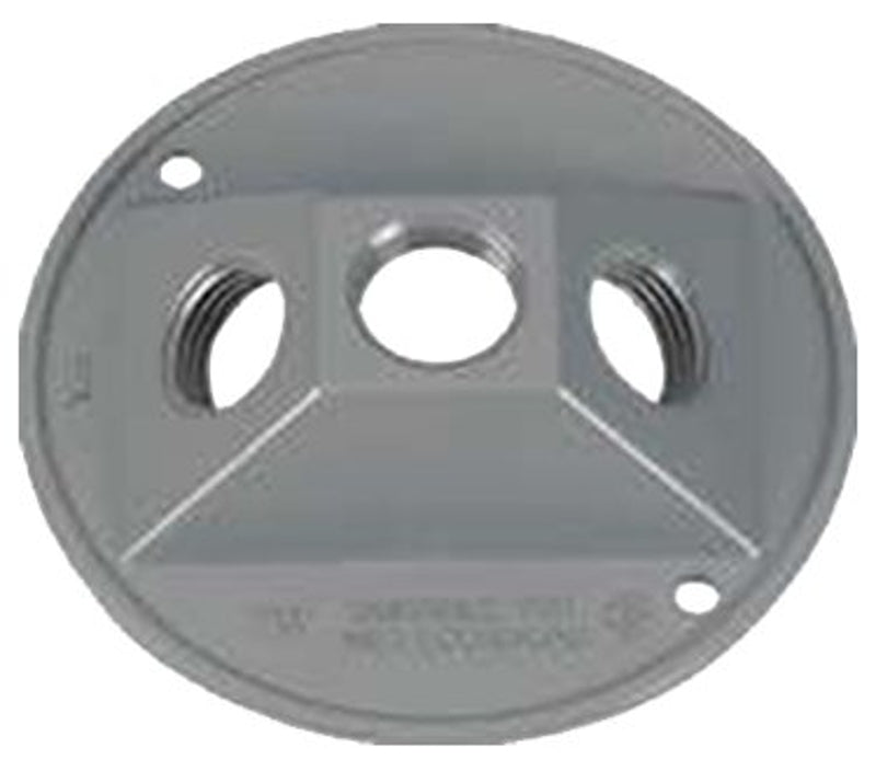 TEDDICO/BWF BWF CR-3V Cover, Lampholder, 4-1/2 in Dia, Round, Metal, Gray, 24/PK, Powder-Coated