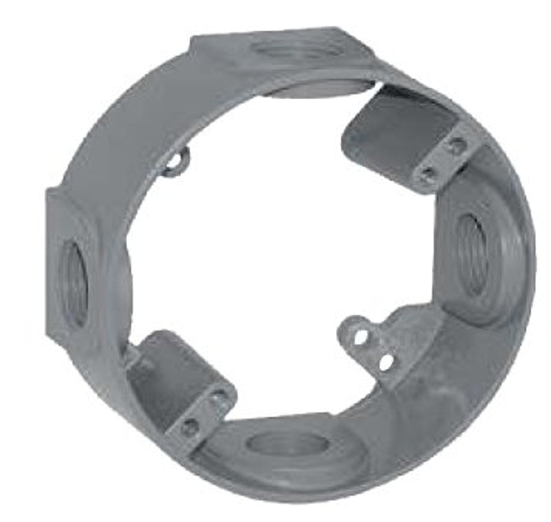 TEDDICO/BWF BWF EX-5V Outlet Box Extension, 4-9/16 in L, 4-5/8 in W, Metal, Gray