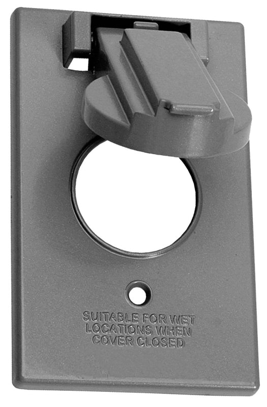 TEDDICO/BWF BWF FC-71V Weatherproof Cover, Rectangular, 1 -Gang, Metal, Gray, Powder-Coated ELECTRICAL TEDDICO/BWF