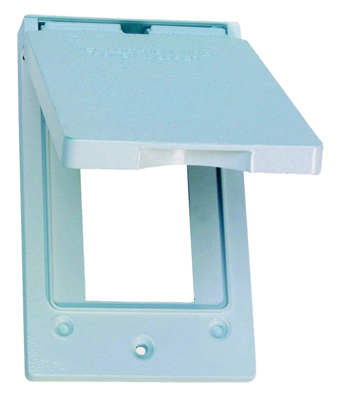 TEDDICO/BWF BWF FGV-1DCWV Cover, 4-9/16 in L, 2-13/16 in W, Rectangular, Metal, White, Powder-Coated
