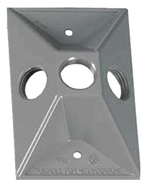 TEDDICO/BWF BWF RC-3V Cover, Lampholder, 4-1/2 in L, 2-7/8 in W, Rectangular, 1-Gang, Metal, Gray, 20/PK, Powder-Coated ELECTRICAL TEDDICO/BWF