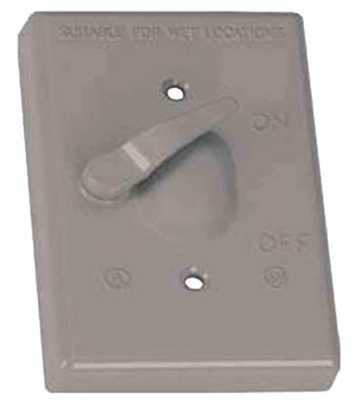 TEDDICO/BWF BWF TS-11V Switch Cover, Toggle, 4-9/16 in L, 2-13/16 in W, Rectangular, 1-Gang, Metal, Gray, 18/PK, Powder-Coated ELECTRICAL TEDDICO/BWF