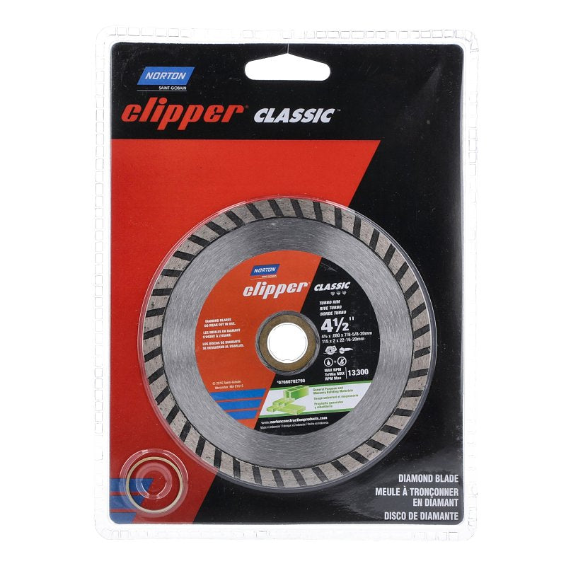 NORTON CLIPPER Norton Clipper Classic 07660702790 General-Purpose Dry Turbo Rim Portable Blade, 4-1/2 in W, Diamond TOOLS NORTON CLIPPER