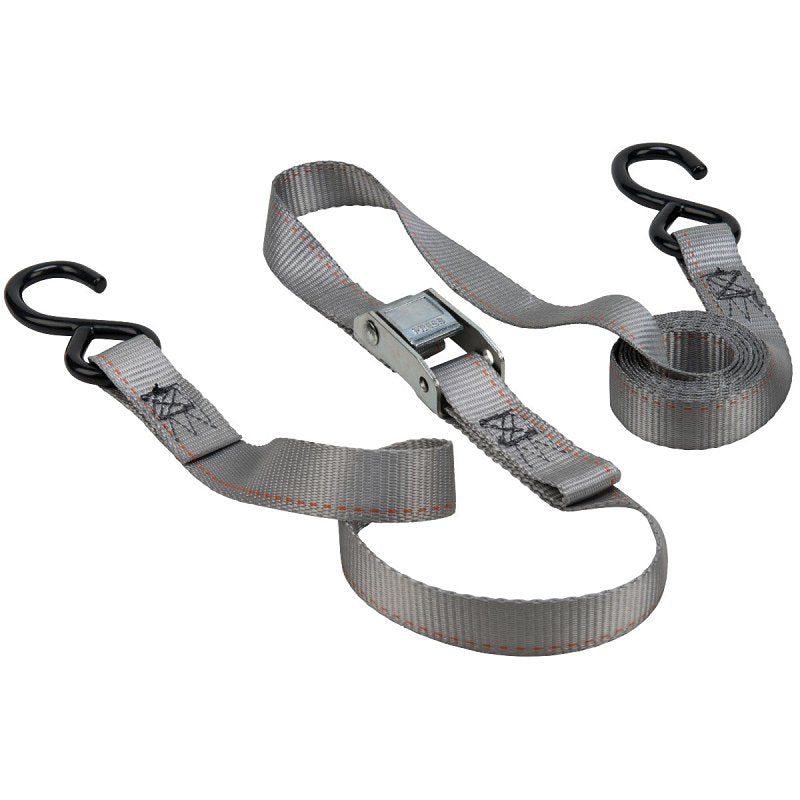 KEEPER Keeper 05716 Tie-Down, 1 in W, 8 ft L, Gray, 400 lb, S-Hook End Fitting, Steel End Fitting AUTOMOTIVE KEEPER