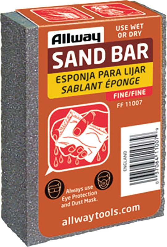ALLWAY TOOLS ALLWAY FF Sand Bar, 4 in L, 3-1/2 in W, Fine, Aluminum Oxide Abrasive BUILDING MATERIALS ALLWAY TOOLS