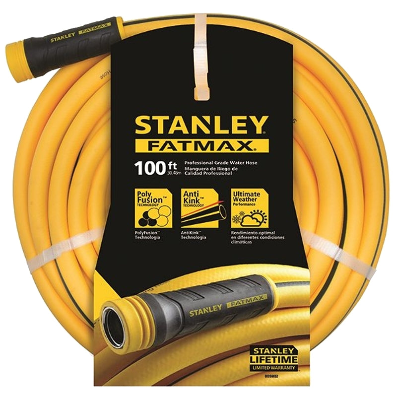 STANLEY-FATMAX STANLEY BDS6652 Garden Hose, 100 ft L, Polyurethane/PVC, Yellow