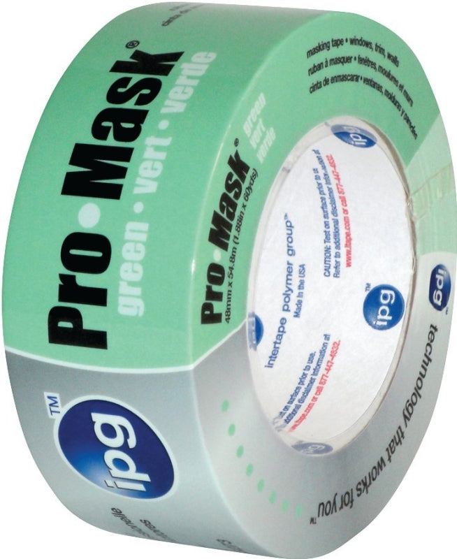 INTERTAPE POLYMER IPG 5802-.75 Masking Tape, 60 yd L, 3/4 in W, 5.9 mil Thick, Crepe Paper/Synthetic Rubber Backing, Light Green