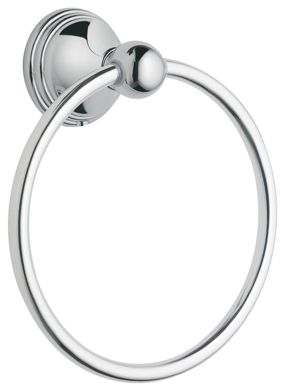 MOEN Moen Preston Series DN8486CH Towel Ring, 6-1/4 in Dia Ring, 22 lb, Brass/Zinc, Polished Chrome, Screw Mounting PLUMBING, HEATING & VENTILATION MOEN