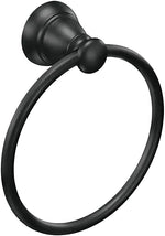 MOEN Moen Banbury Y2686BL Towel Ring, 6 in Dia Ring, Aluminum/Zinc, Matte, Wall Mounting PLUMBING, HEATING & VENTILATION MOEN