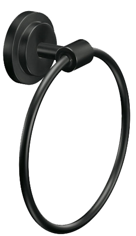 MOEN Moen Iso DN0786BL Towel Ring, 6-15/16 in Dia Ring, Aluminum/Zinc, Matte, Wall Mounting PLUMBING, HEATING & VENTILATION MOEN