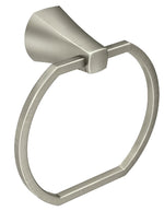 MOEN Moen Lindor MY8786BN Towel Ring, 5-7/16 in Dia Ring, Aluminum/Zinc, Brushed Nickel, Wall Mounting