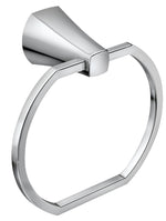 MOEN Moen Lindor MY8786CH Towel Ring, 5-7/16 in Dia Ring, Aluminum/Zinc, Chrome, Wall Mounting