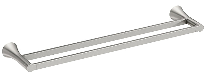 MOEN Moen Mikah Series Y0722BN Double Towel Bar, 24 in L Rod, Zinc, Brushed Nickel, Wall Mounting HOUSEWARES MOEN