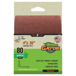 GATOR Gator 3191 Sanding Belt, 4 in W, 36 in L, 80 Grit, Medium, Aluminum Oxide Abrasive