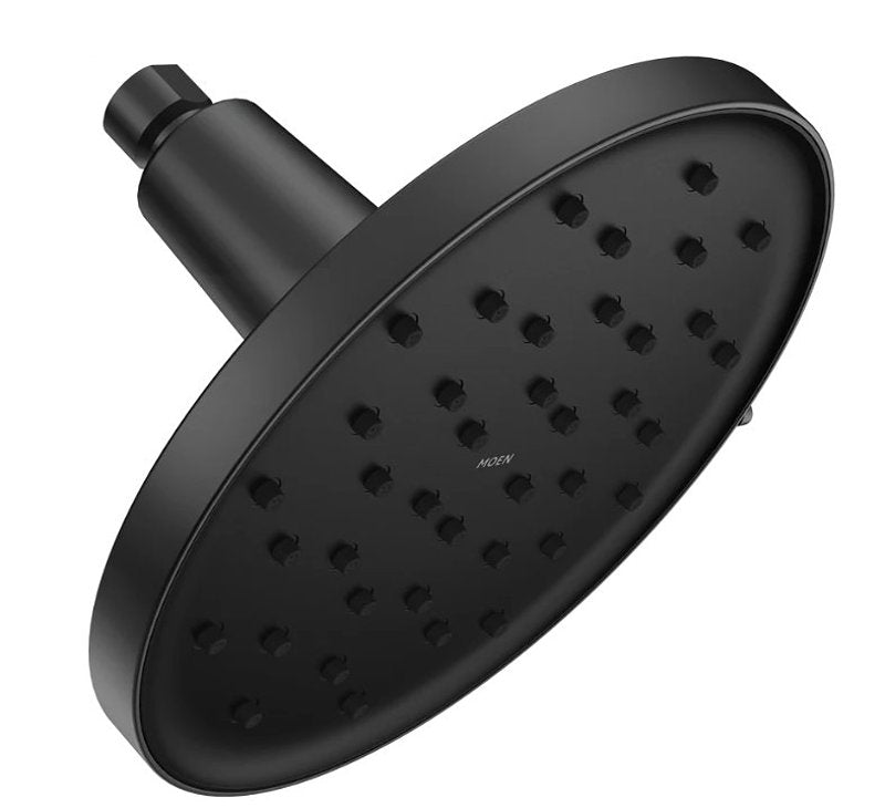 MOEN Moen Verso Series 220R2EPBL Shower Head, Round, 1.75 gpm, 1/2 in Connection, IPS, 8-Spray Function, Plastic, 9 in Dia