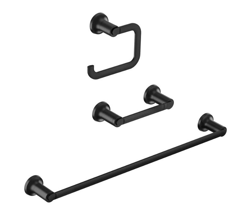 MOEN Moen Zyla Series Y1633BL Bathroom Hardware Set, Zinc, Matte Black, 3-Piece PLUMBING, HEATING & VENTILATION MOEN