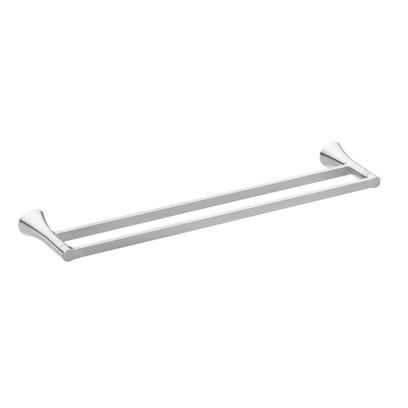 MOEN Moen Mikah Series Y0722CH Double Towel Bar, 24 in L Rod, Zinc, Chrome, Wall PLUMBING, HEATING & VENTILATION MOEN