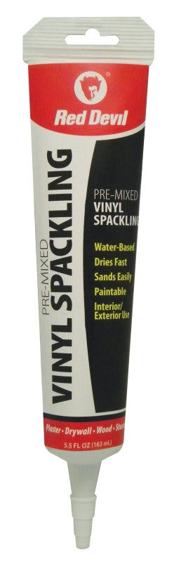 RED DEVIL Red Devil 0615 Pre-Mixed Vinyl Spackling, White, 5.5 oz Squeeze Tube PAINT RED DEVIL