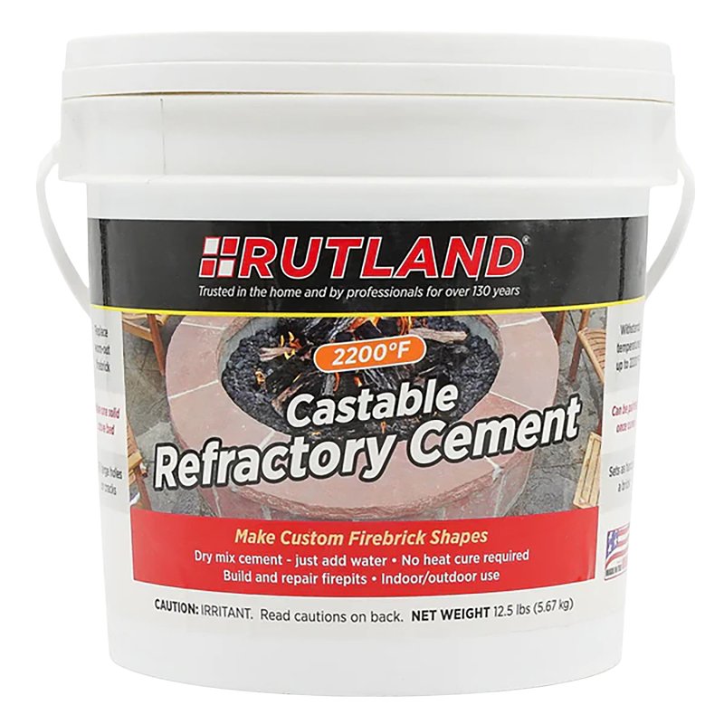 SELKIRK Rutland 600 Refractory Cement, Brown/Gray, Solid, 12.5 lb, Tub