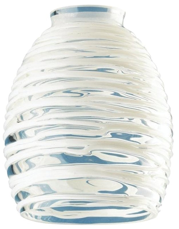 WESTINGHOUSE Westinghouse 8131400 Light Shade, Tapered Barrel, Glass, Clear/White