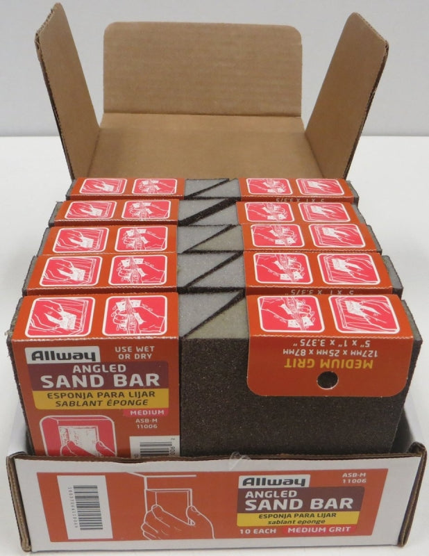 ALLWAY TOOLS ALLWAY ASB-M Sand Bar, 5 in L, 3-1/2 in W, Medium, Aluminum Oxide Abrasive
