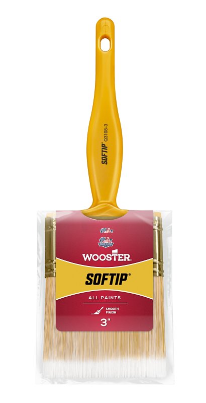 WOOSTER BRUSH Wooster Q3108-3 Paint Brush, 3 in W, 2-11/16 in L Bristle, Nylon/Polyester Bristle, Beaver Tail Handle PAINT WOOSTER BRUSH