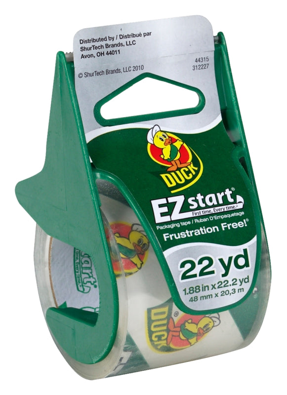 DUCK Duck 393185 Series Packaging Tape, 22.2 yd L, Clear, 1.88 in W, 2.6 mil THK PAINT DUCK
