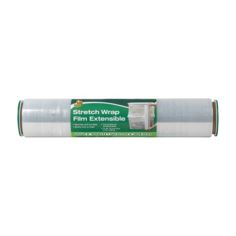 DUCK Duck 285850 Stretch Wrap Roll, 1000 ft L, 20 in W, Plastic