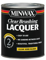 MINWAX Minwax 155050000 Brushing Lacquer, Semi-Gloss, Liquid, Clear, 1 qt, Can PAINT MINWAX
