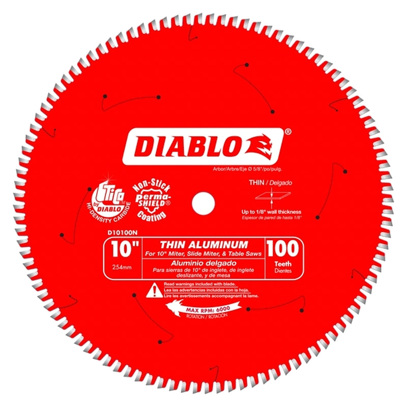 DIABLO Diablo D10100N Circular Saw Blade, 10 in Dia, 5/8 in Arbor, 100-Teeth, Carbide Cutting Edge TOOLS DIABLO