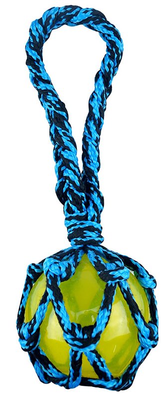 PET PARK BLVD Pet Park Blvd US2044 19 Dog Toy, Squeaker Toy, Paracord Rope Tug with Squeaky Ball, Blue