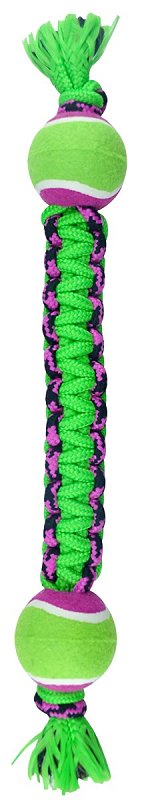 PET PARK BLVD Pet Park Blvd US2056 43 Rope Toy, Double Ball Paracord, Woven, Green