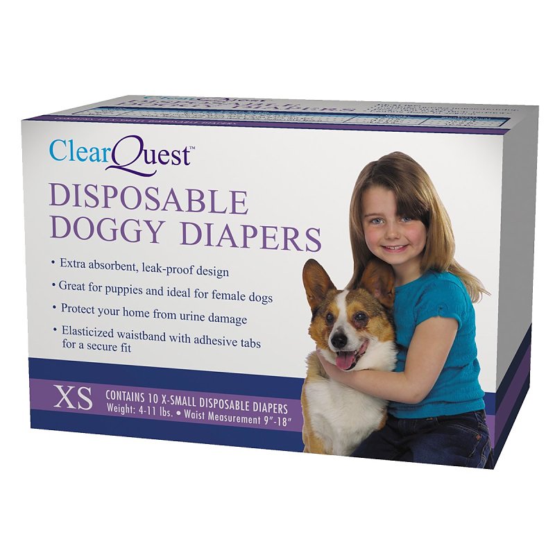 CLEAR QUEST ClearQuest US948 10 Disposable Extra-Small Doggy Diapers, 9 to 18 in W HARDWARE & FARM SUPPLIES CLEAR QUEST