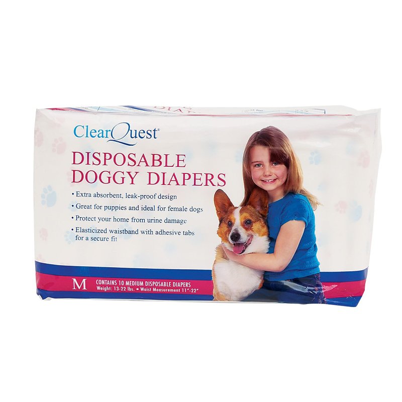 CLEAR QUEST ClearQuest US948 15 Disposable Medium Doggy Diapers, 11 to 22 in W HARDWARE & FARM SUPPLIES CLEAR QUEST