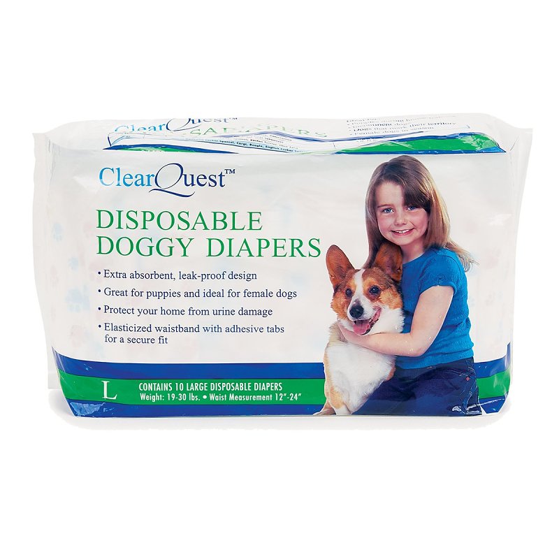 CLEAR QUEST ClearQuest US948 18 Disposable Large Doggy Diapers, 12 to 24 in W HARDWARE & FARM SUPPLIES CLEAR QUEST