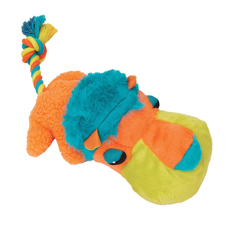 CHOMPERS Chomper WB12280-9A Dog Toy, 15 in, Ultra Fat Headz Toy, Cotton/Polyfil/Plush/Squeaker, Assorted