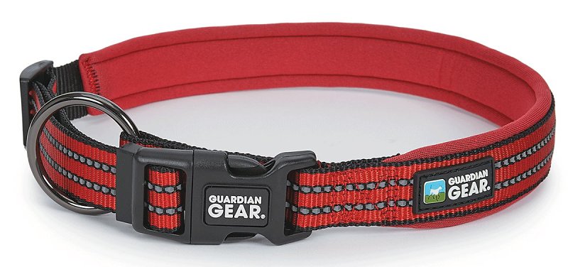 GUARDIAN GEAR Guardian Gear ZA0006 12 83 Dog Collar, O-Ring Link, 12 to 83 in L Collar, Nylon, True Red