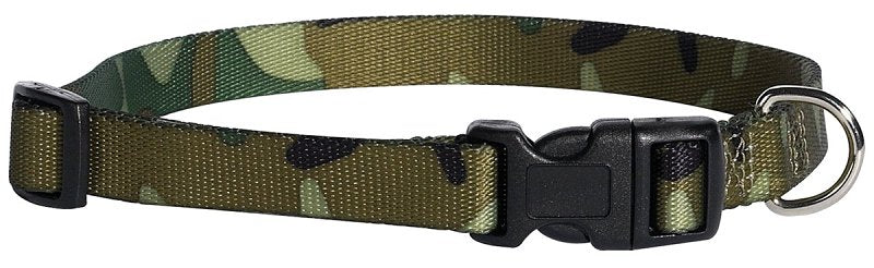 CASUAL CANINE Casual Canine ZA6741 06 43 Dog Collar, D-Ring Link, 6 to 10 in L Collar, 3/8 in W Collar, Nylon, Green Camo