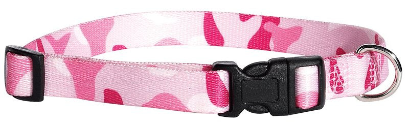 CASUAL CANINE Casual Canine ZA6741 06 75 Dog Collar, D-Ring Link, 6 to 10 in L Collar, 3/8 in W Collar, Nylon, Pink Camo