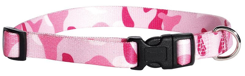 CASUAL CANINE Casual Canine ZA6741 14 75 Dog Collar, D-Ring Link, 14 to 20 in L Collar, 5/8 in W Collar, Nylon, Pink Camo