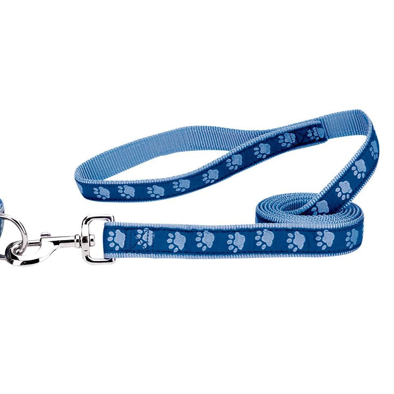CASUAL CANINE Casual Canine ZA8861 66 19 Two-Tone Pawprint Dog Lead, 6 ft L, 1 in W, Nylon Line, Blue, Fastening Method: Swivel Clip HARDWARE & FARM SUPPLIES CASUAL CANINE